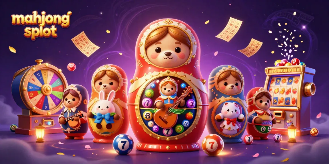 Experience the excitement of the mahjong slot world in this vibrant 3D illustration featuring dynamic casino elements.