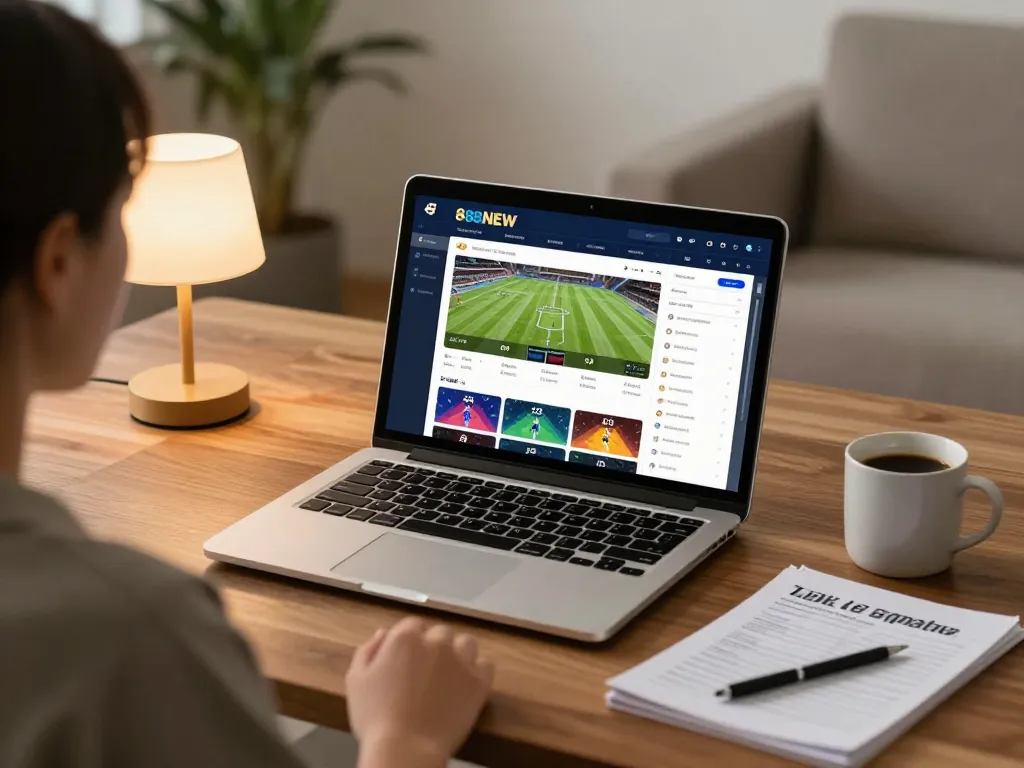 Betting on 888NEW sports from a cozy home setup with a laptop and strategy notes