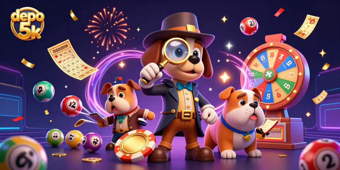 Experience the excitement of depo 5k with detectives uncovering jackpot treasures dynamically illustrated.