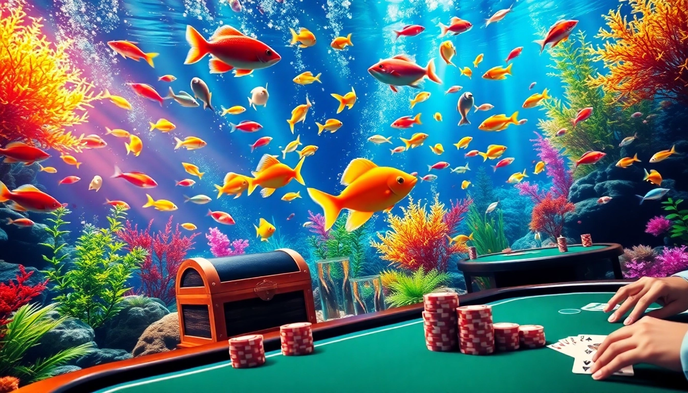 Engaging action in bắn cá đổi thưởng game with colorful fish and vibrant ocean scenery.