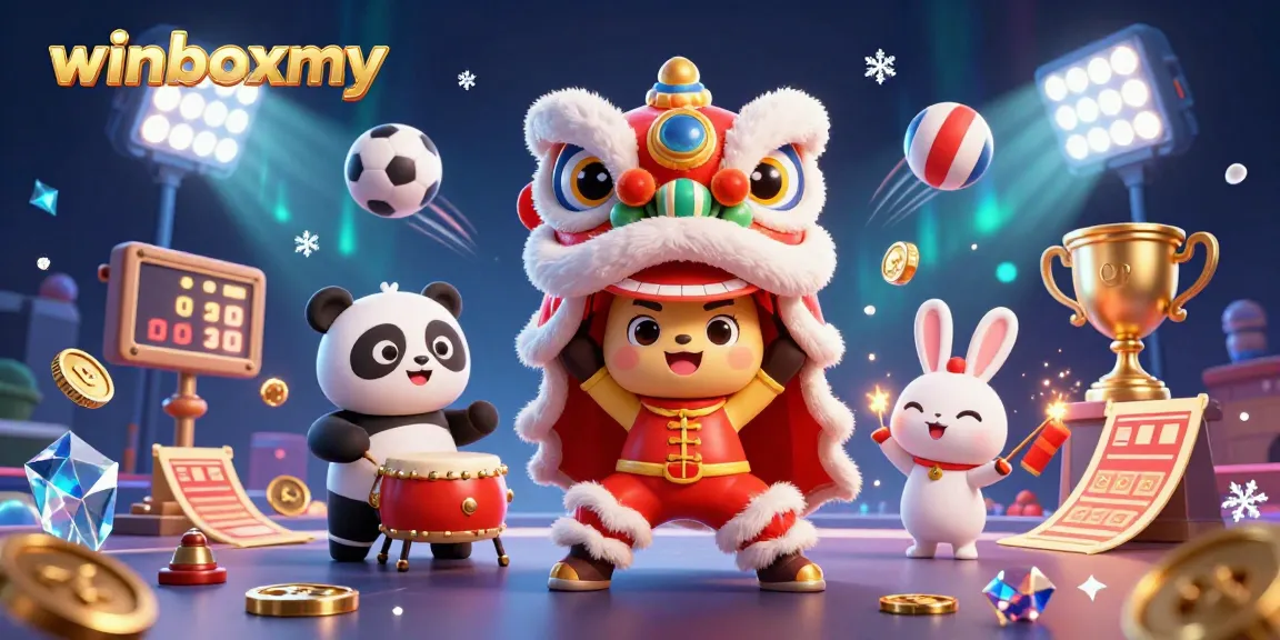 WinboxMY delivers exhilarating gameplay with a vibrant lion dance, showcasing sports feats and festive energy.