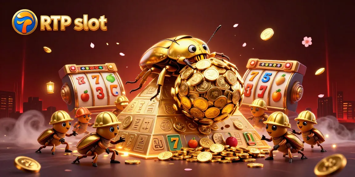 Spin the reels with RTP slot featured in a vibrant 3D casino scene packed with fun elements.