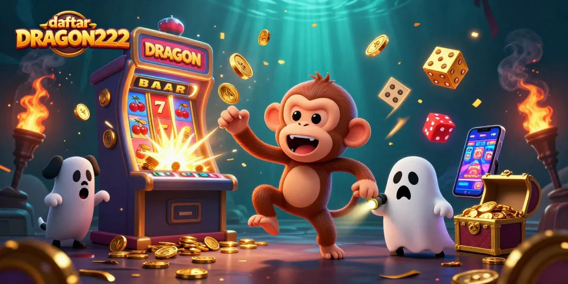 Engage in the thrilling slots experience with daftar DRAGON222, capturing the festive casino atmosphere.