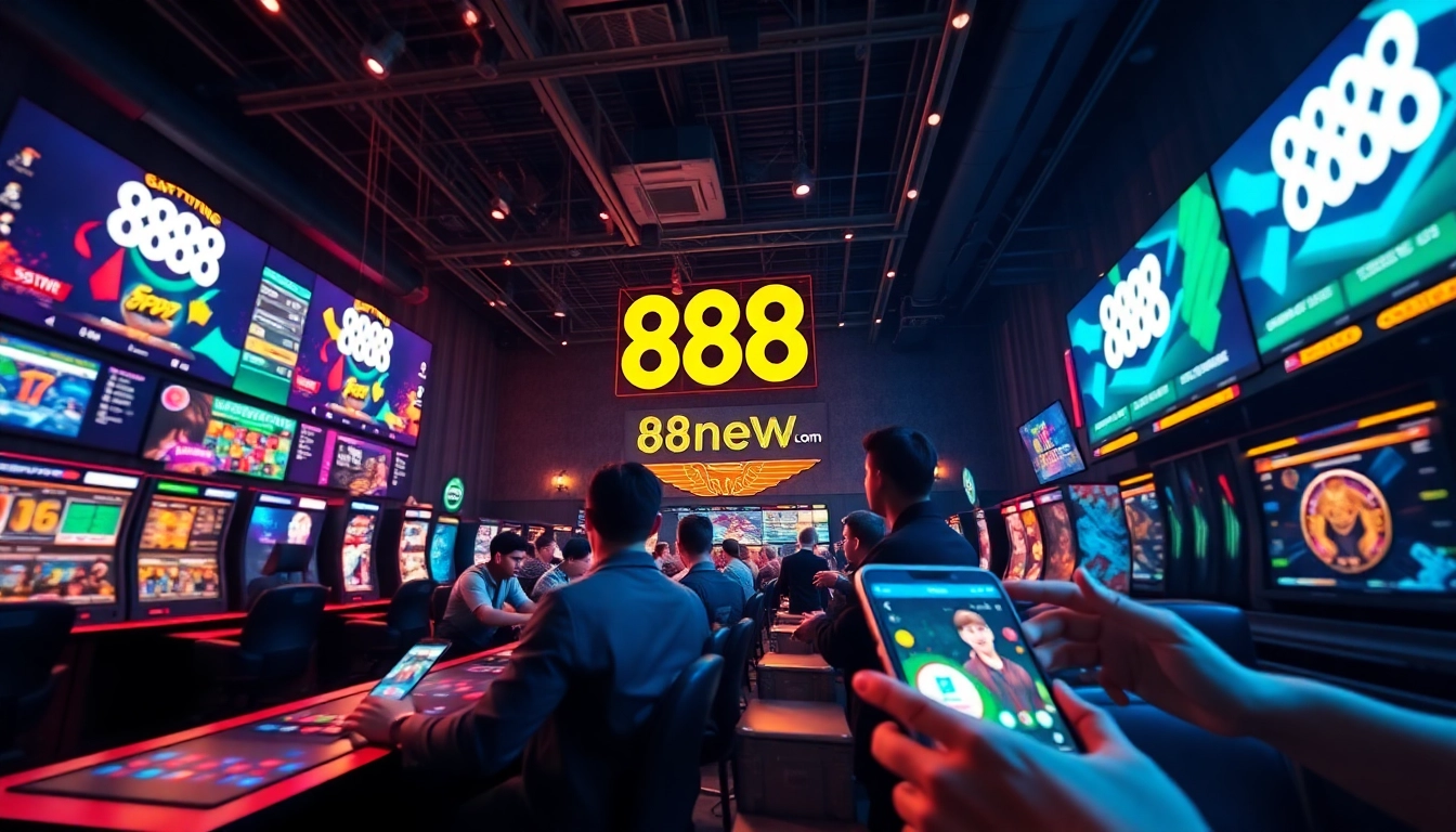 Exciting online gaming scene representing 888new, showcasing sports betting and casino games.