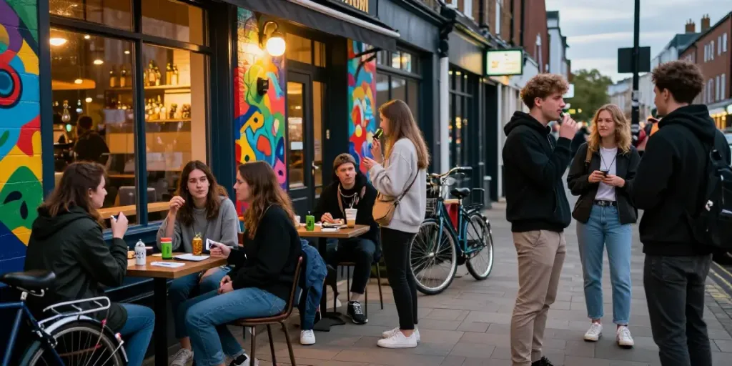 Buy weed in Luton community gathering at a vibrant café
