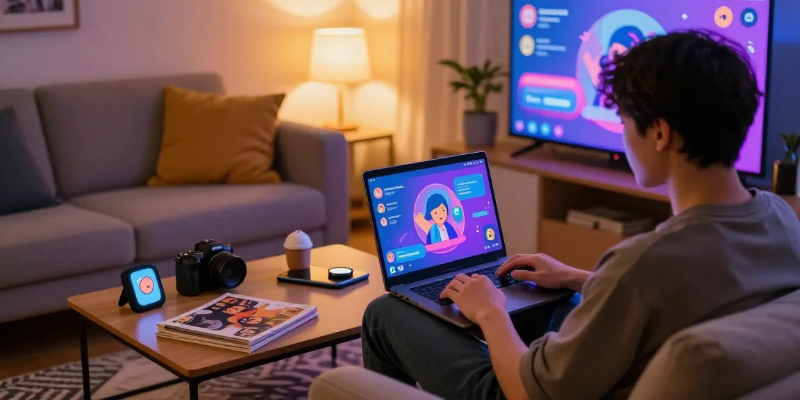 Engaging with an NSFW chat bot in a cozy setting on a laptop.