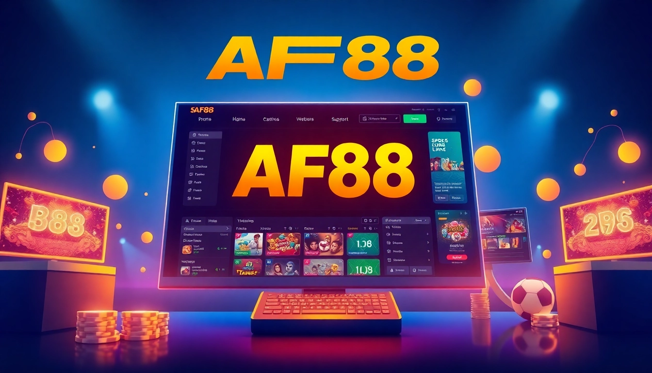 AF88 online betting platform interface showcasing vibrant colors and user-friendly design.