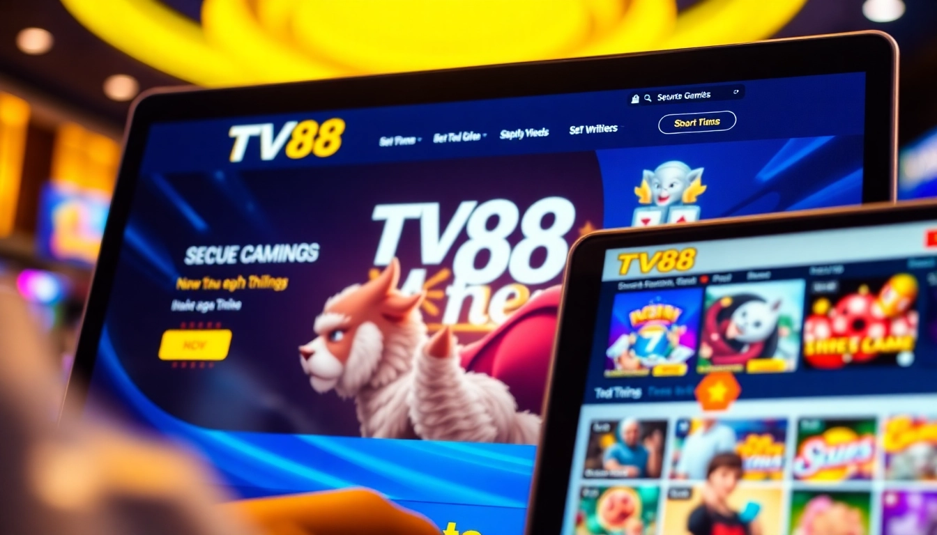 TV88 online gambling interface showcasing a secure and vibrant gaming environment.