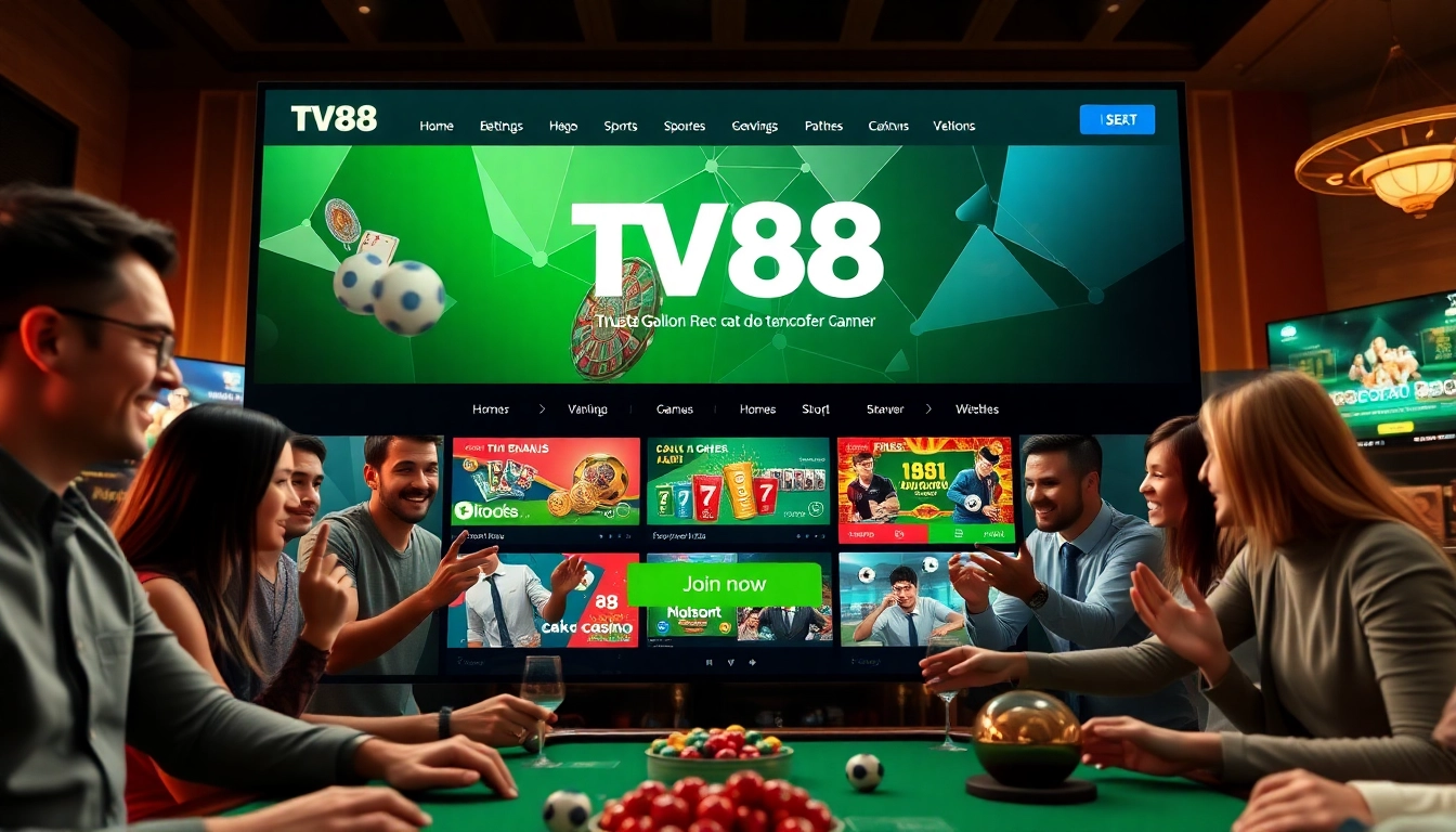 Engaging TV88 online betting platform showcasing diverse games and a user-friendly interface.