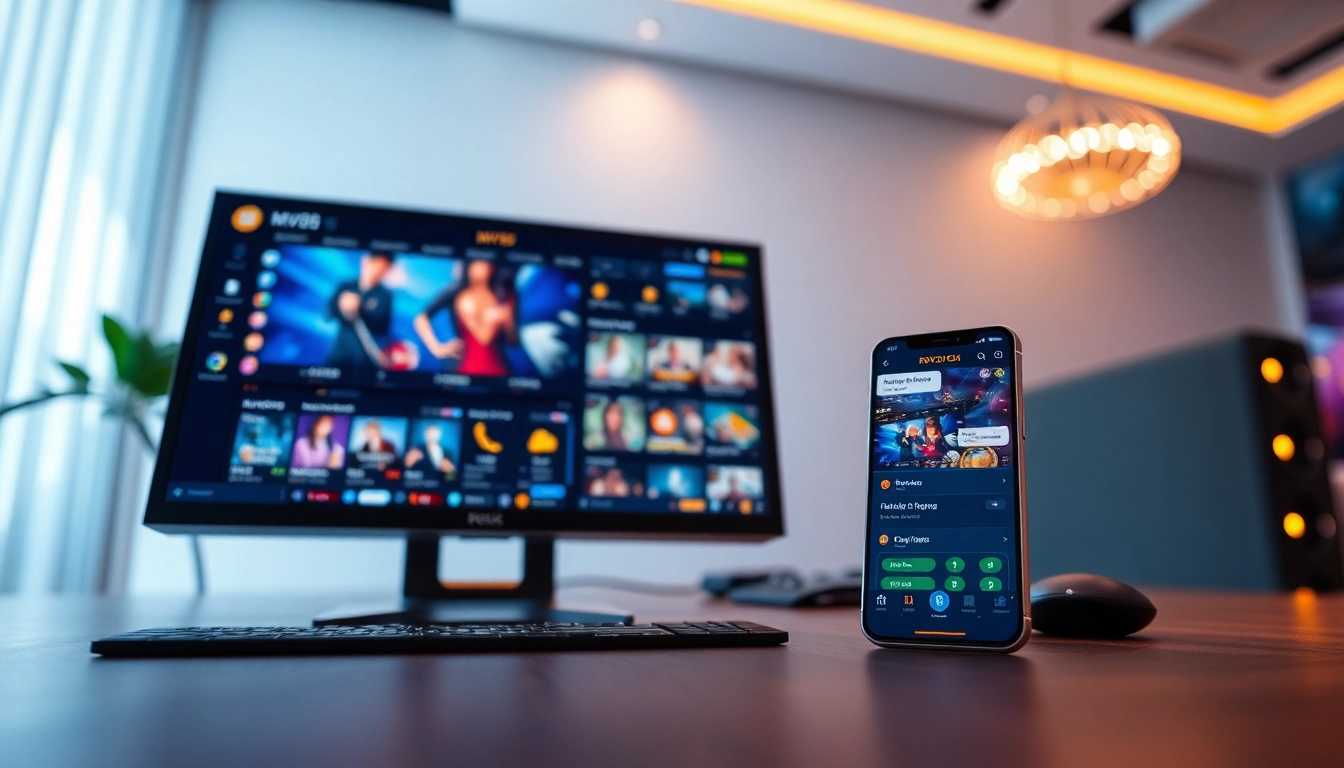 Engaging visualization of MV88 online gambling platform interface showcasing user-friendly features and secure transactions.