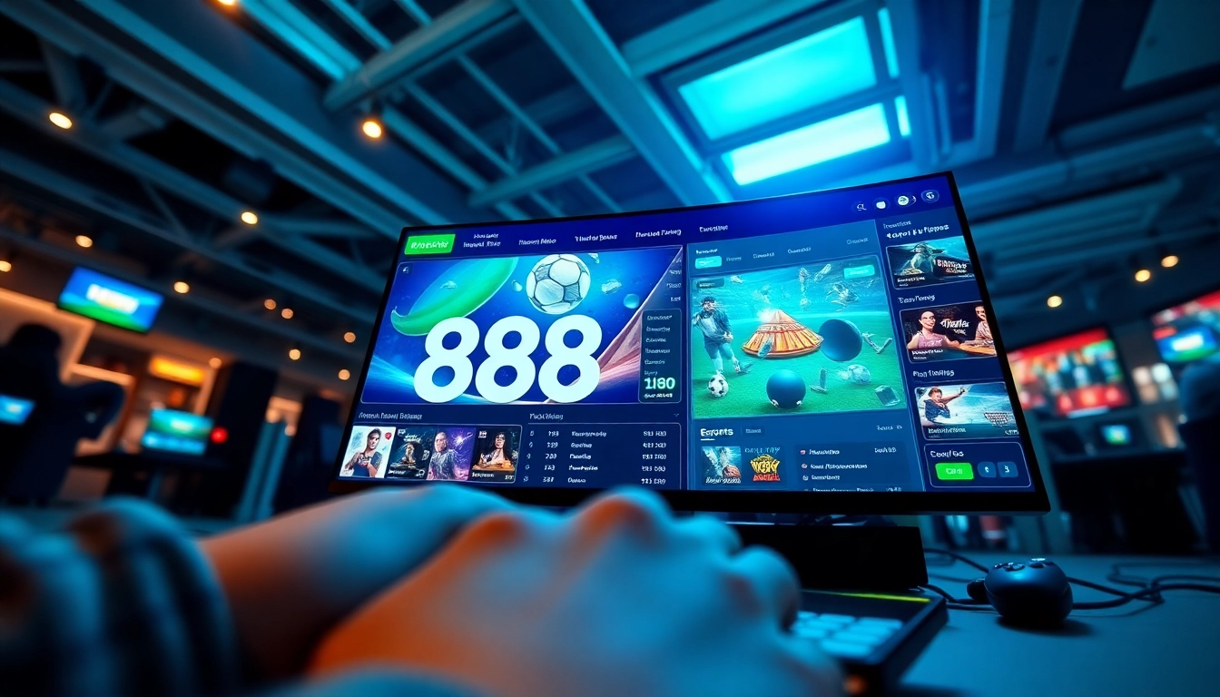 Interactive digital interface of 888new showcasing exciting gaming options and user-friendly design.