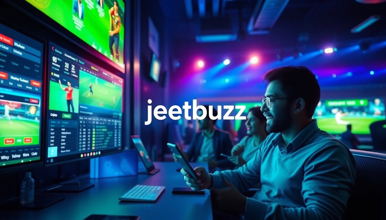 Exciting online betting scene showcasing jeetbuzz with vibrant colors and dynamic elements.