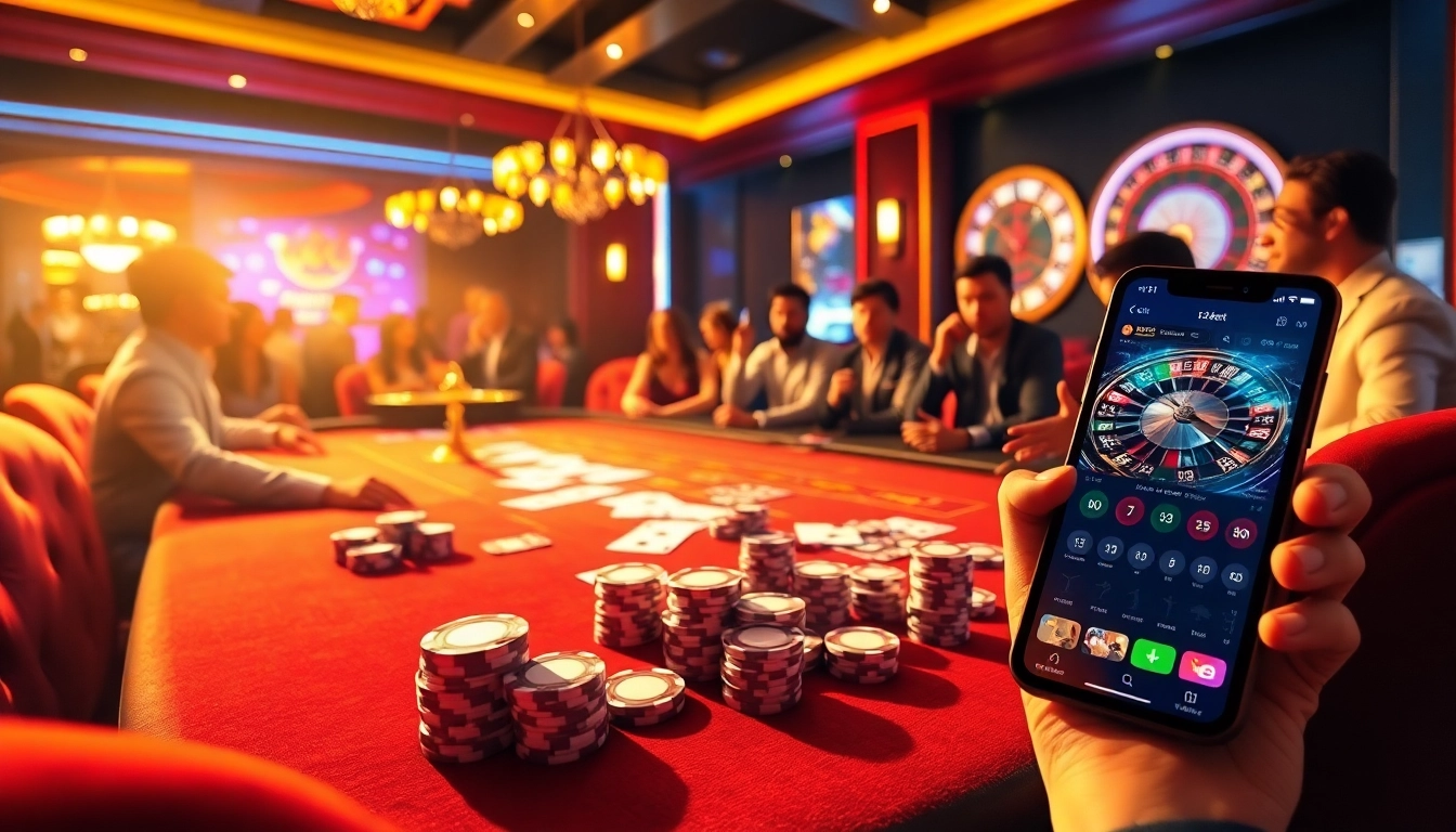 Experience thrilling gambling with link 12bet as players engage at a high-stakes poker table.