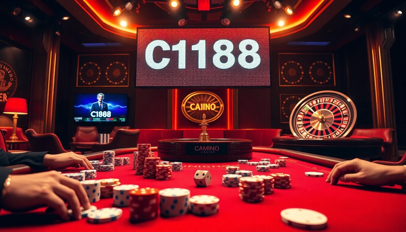 C168 enhances excitement at a vibrant casino table with rolling dice and focused players.