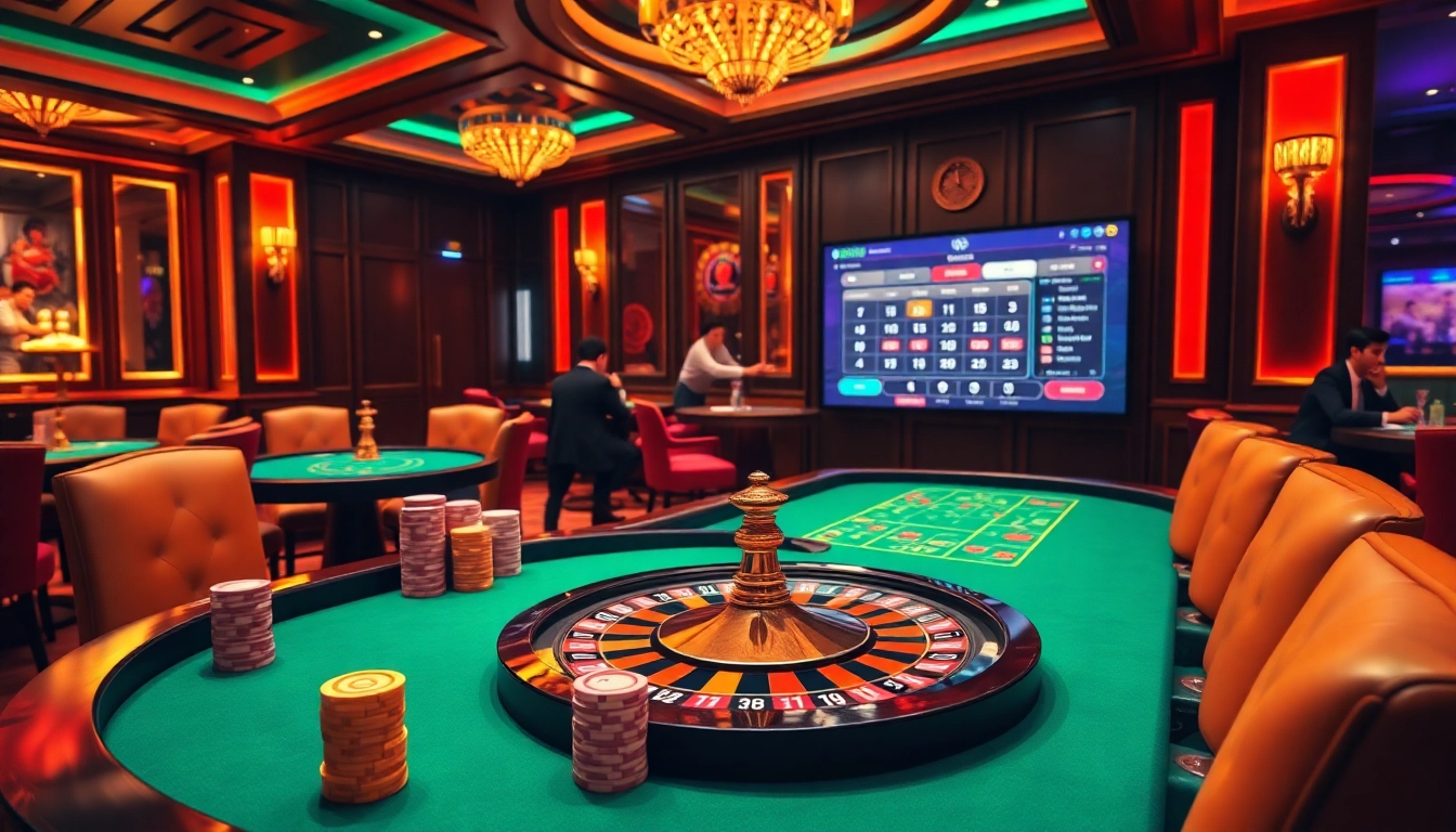 Babu88 gaming experience showcases excitement at the roulette table with vibrant poker chips.