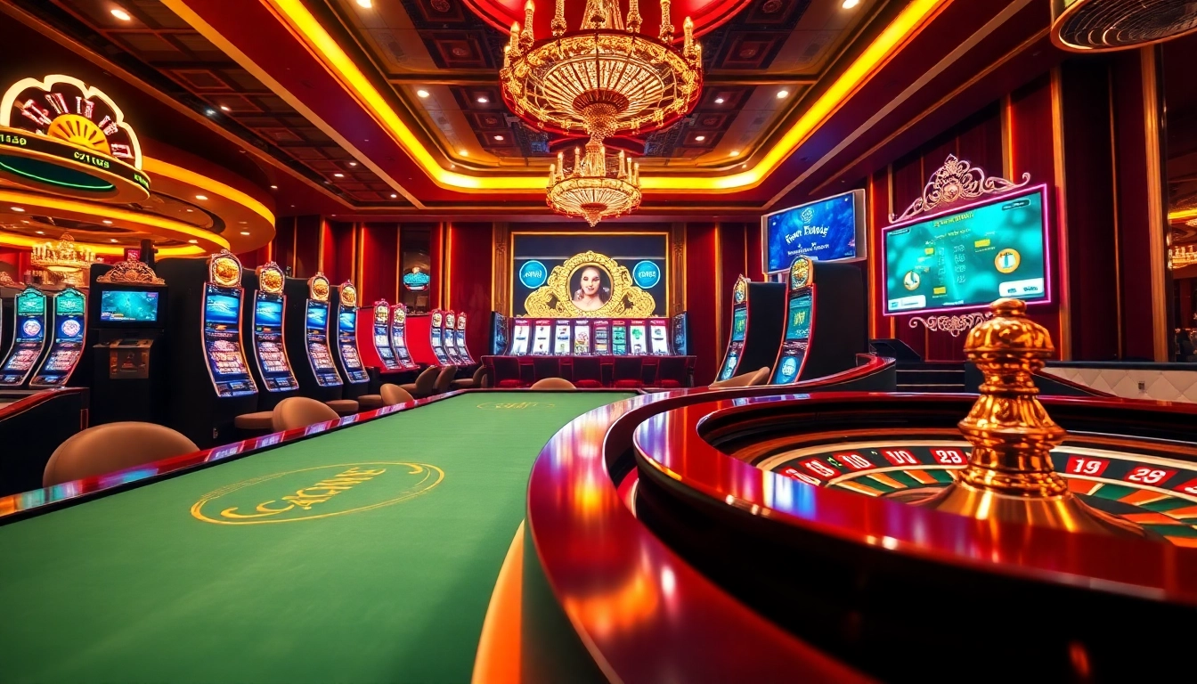 C168 showcases an exciting online casino experience with vibrant slot machines and betting tables.