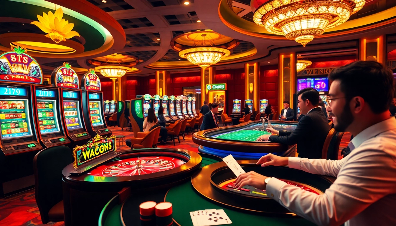 Start your journey with SuperPH at our luxurious casino featuring vibrant slot machines and lively betting tables.