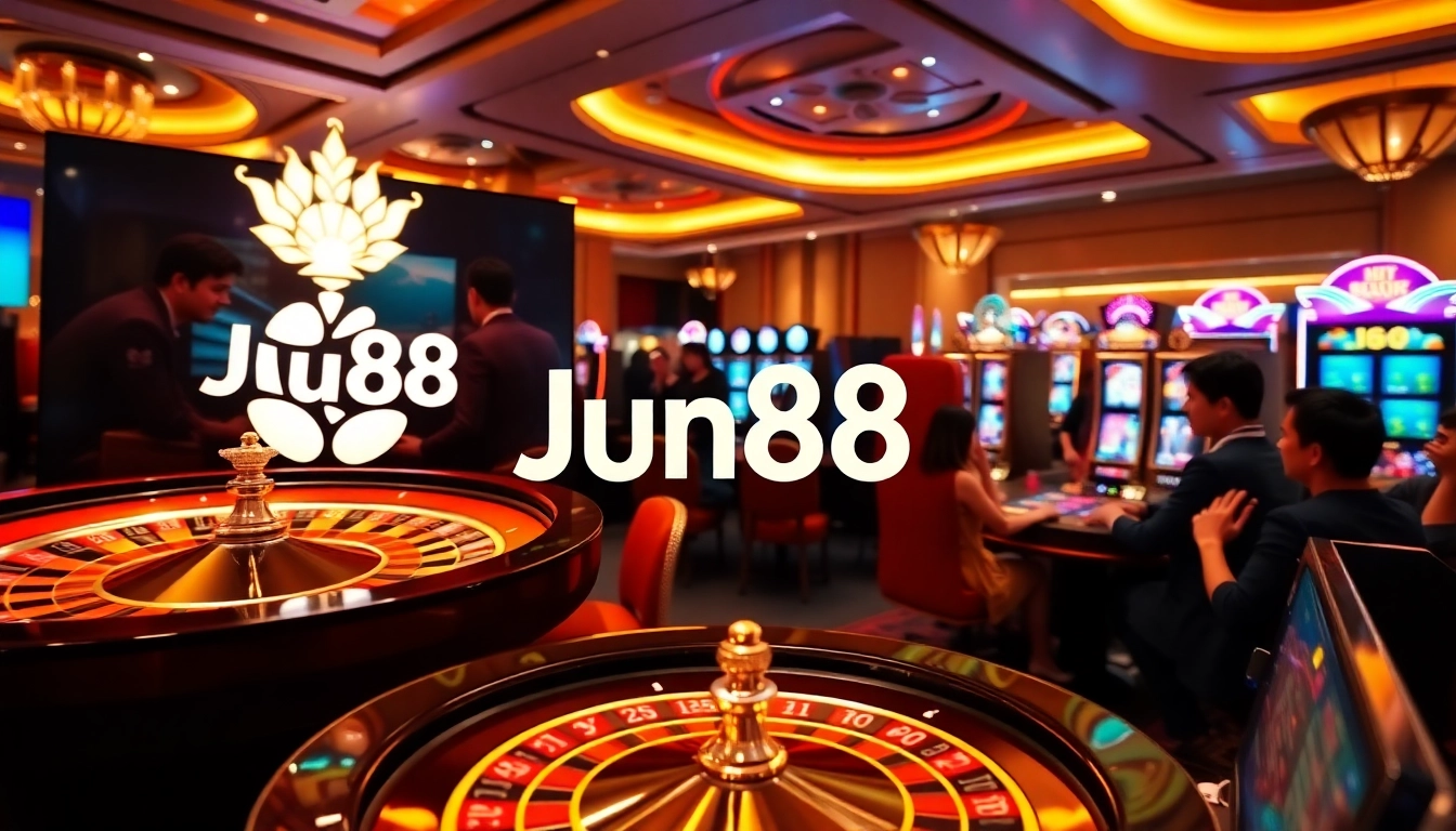 Engage with the excitement of Jun88's online casino experience featuring slots and table games.