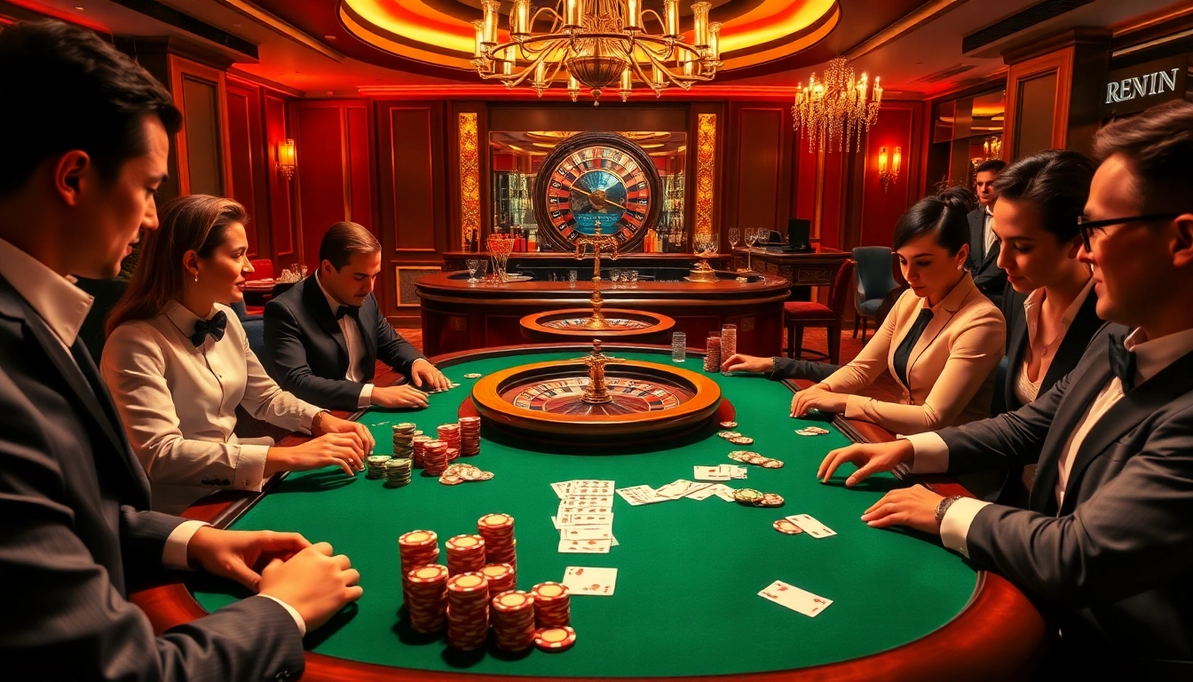 The 7m cn poker scene showcases high-stakes excitement at an upscale casino with vibrant colors.