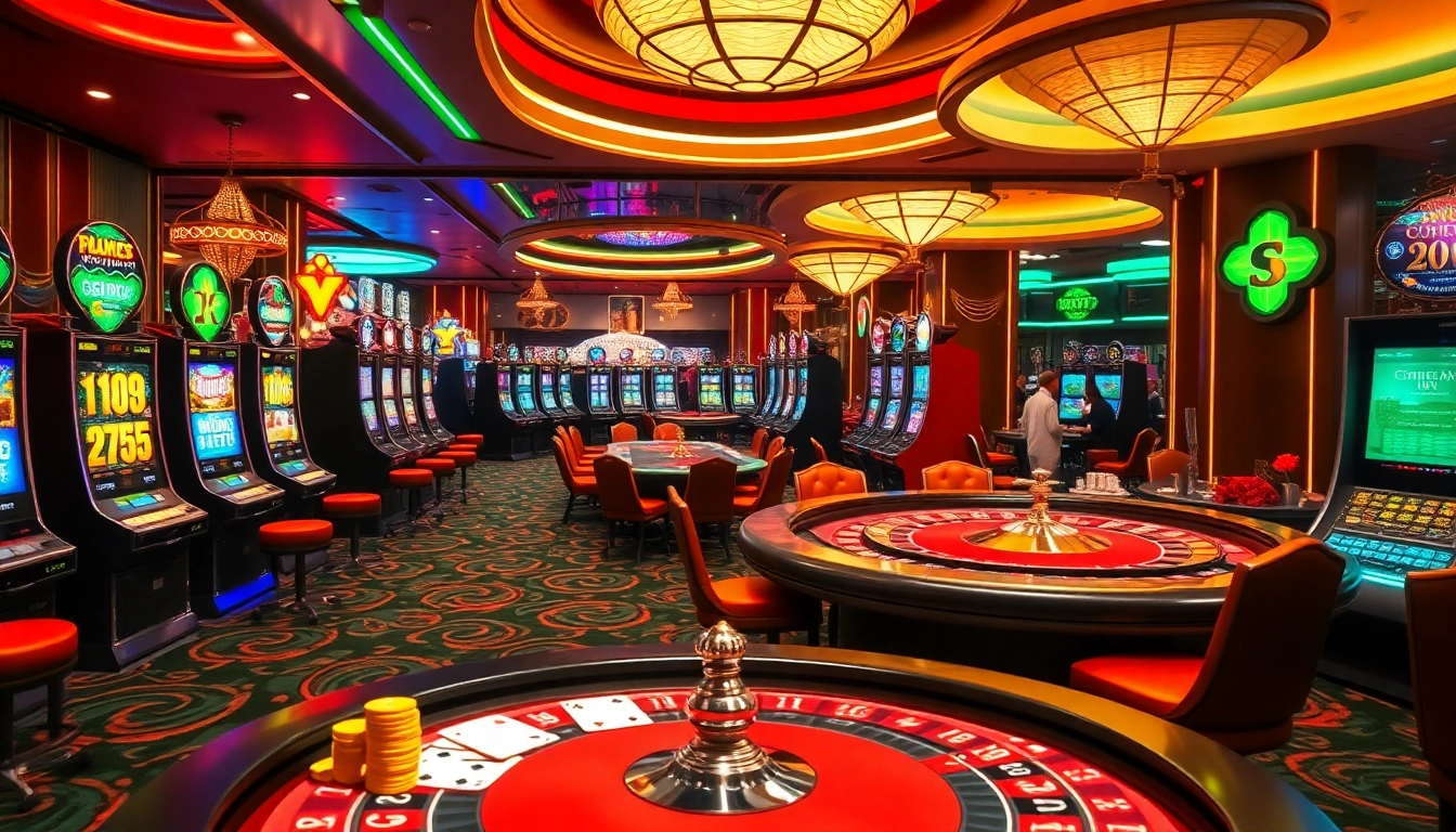 Experience the thrill of shbet gaming with vibrant casino tables and engaging slot machines.