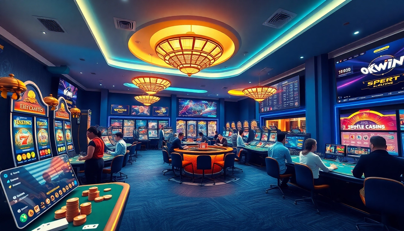 Interactive Okwin online gaming platform scene showcasing exciting casino options.