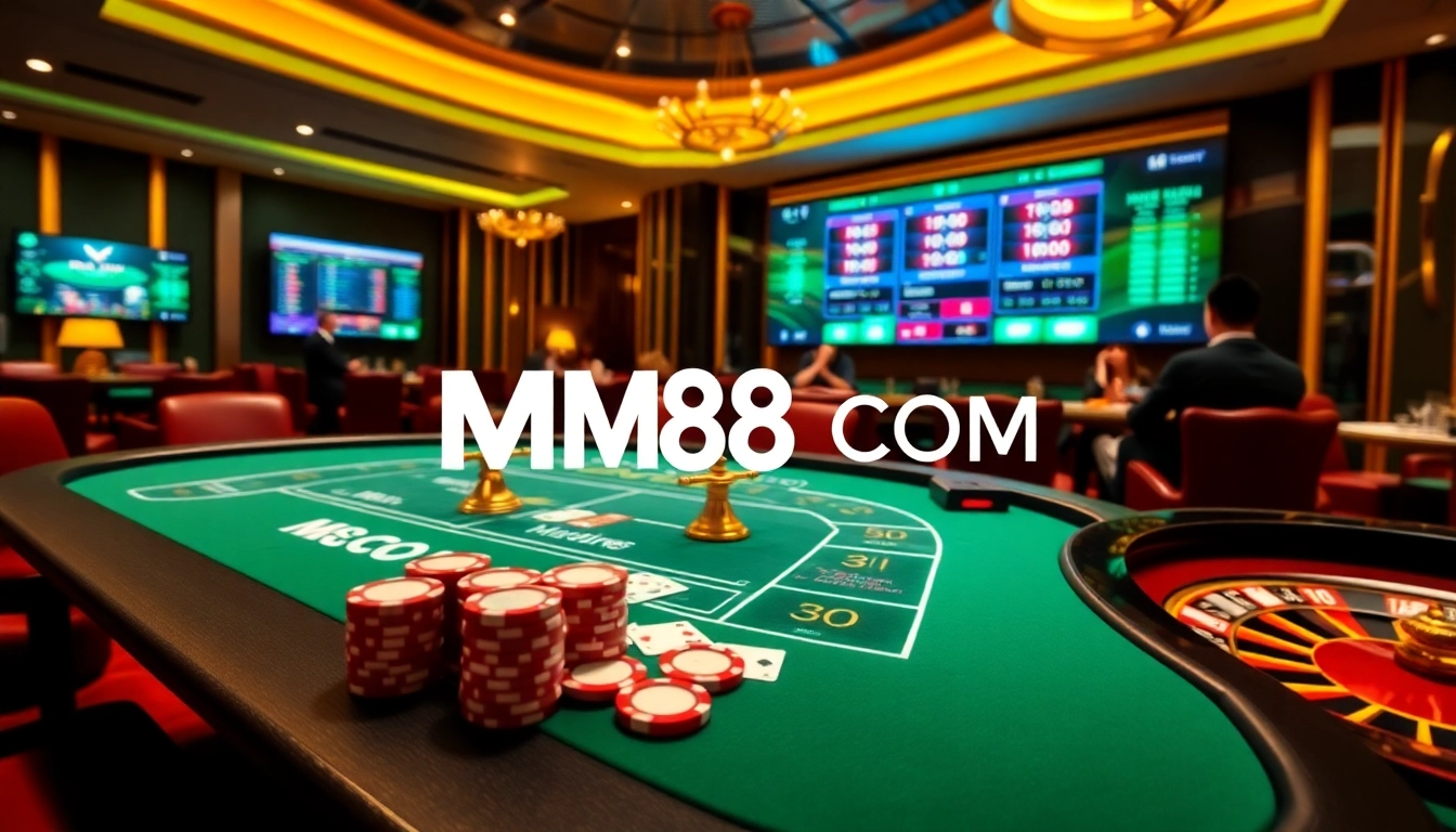 Players betting at MM88.COM, enjoying a thrilling live casino experience with poker and roulette.