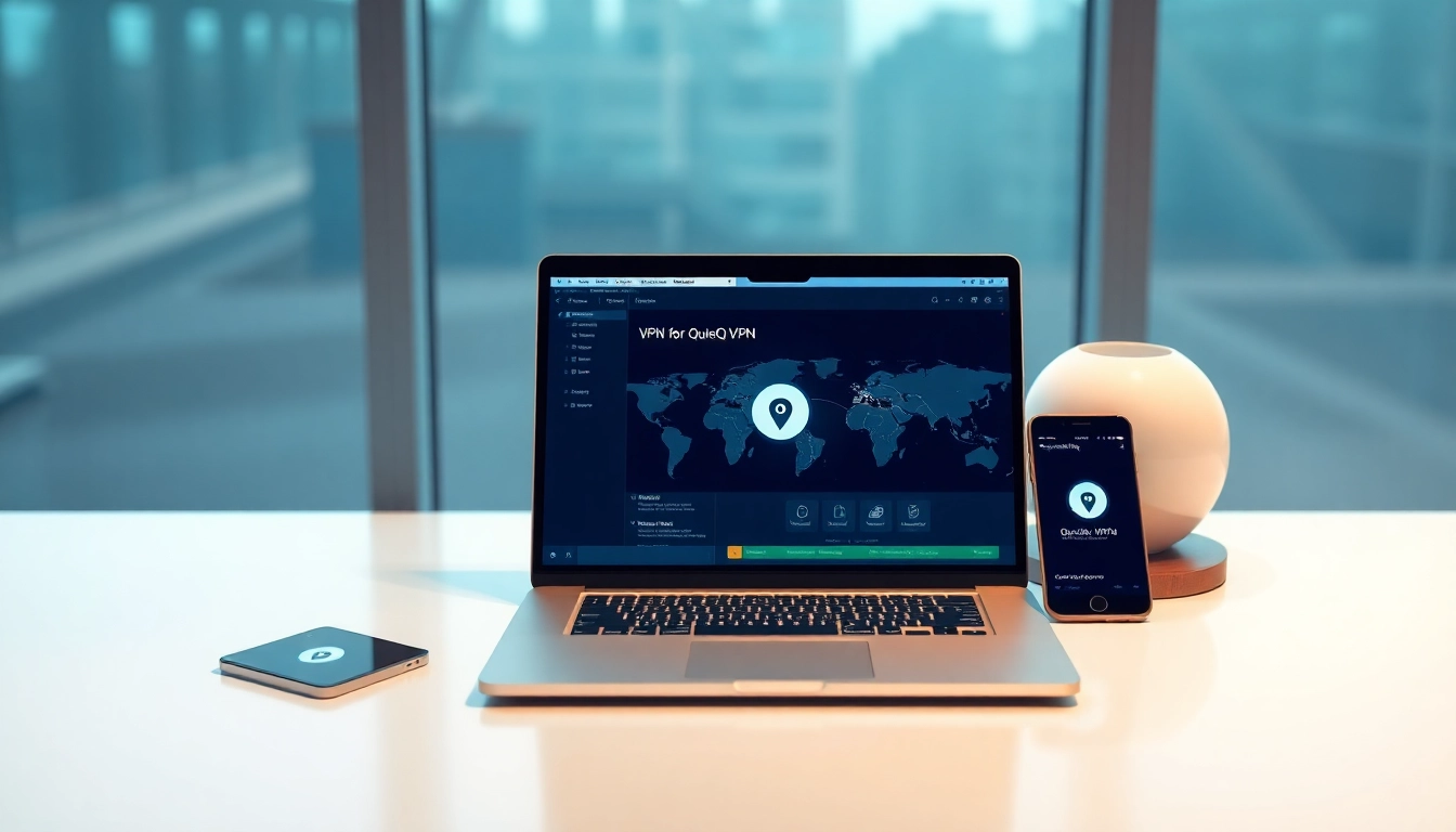 在现代化工作区中，搭配时尚设备，体验 QuickQ下载 带来的无缝在线安全。